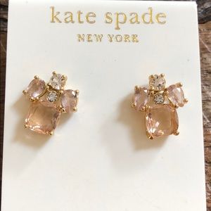 Kate Spade blush pink and white crystal earrings